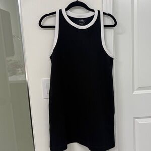 YPB Contrast-Trim Black Tank Dress
